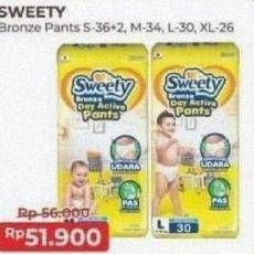 Promo Harga Sweety Bronze Pants XL26, L30, S36+2, M34 26 pcs - Alfamart