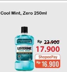 Promo Harga LISTERINE Mouthwash Antiseptic Cool Mint, Zero 250 ml - Alfamart