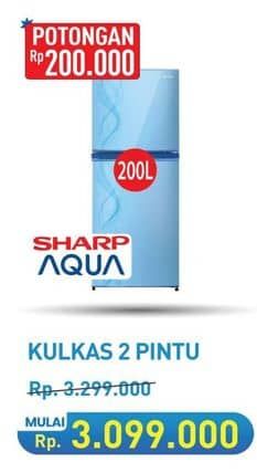 Promo Harga Sharp, Aqua Kulkas 2 Pintu  - Hypermart