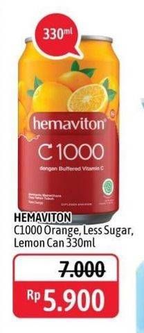 Promo Harga HEMAVITON C1000 Lemon, Orange, Less Sugar 330 ml - Alfamidi