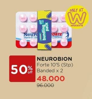 Promo Harga NEUROBION Forte  per 2 pouch 10 pcs - Watsons