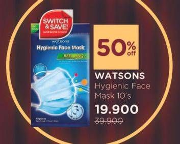 Promo Harga WATSONS Hygienic Face Mask 10 pcs - Watsons