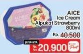 Promo Harga Aice Sundae Alpukat Strawberry 800 ml - LotteMart