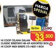 Promo Harga HICOOP Celana Dalam Pria HB-69, Brief 3in1 HB-21 3 pcs - Superindo