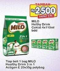 Promo Harga MILO ActivGo 3in1 per 20 sachet 35 gr - Indomaret