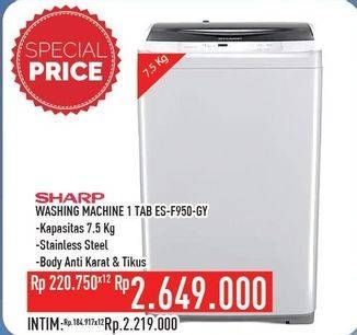 Promo Harga SHARP ES-F950P-GY | Washing Machine  - Hypermart