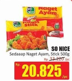 Promo Harga SO NICE Sedaap Chicken Nugget Stick 500 gr - Hari Hari