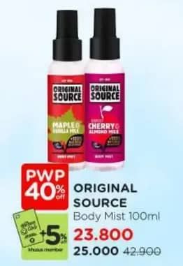 Promo Harga Original Source Body Mist 100 ml - Watsons