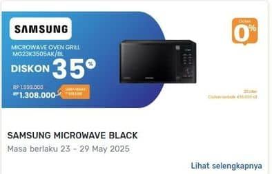 Promo Harga Samsung MG23K3505AK | Microwave Grill dengan Browning Plus 23L  - Electronic City