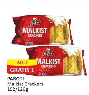 Promo Harga PAROTI Malkist Crackers 102 gr - Alfamart