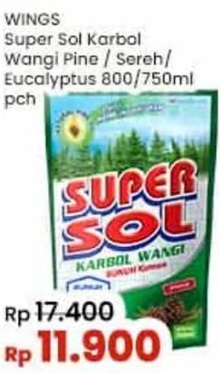 Promo Harga Supersol Karbol Wangi Sereh, Pine, Eucalyptus 800 ml - Indomaret