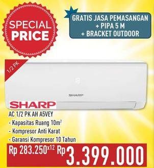 Promo Harga SHARP AH-A5VEY | AC 1/2PK  - Hypermart