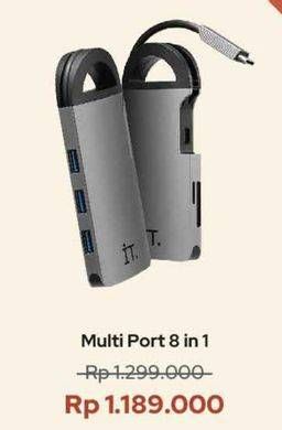 Promo Harga IT. Multi Port 8 in 1 Hub with USB-C cable  - iBox