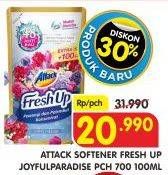 Promo Harga ATTACK Fresh Up Softener Joyfull Paradise 700 ml - Superindo
