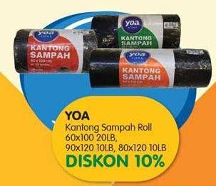 Promo Harga YOA Kantong Sampah Roll 60 X 100, 80 X 120, 90 X 120 10 pcs - Yogya