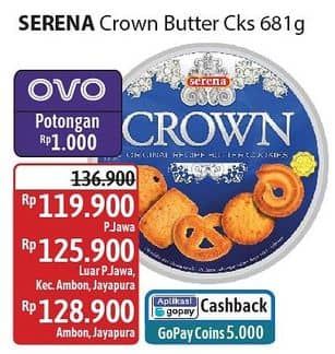 Promo Harga Serena Crown Butter Cookies 681 gr - Alfamidi