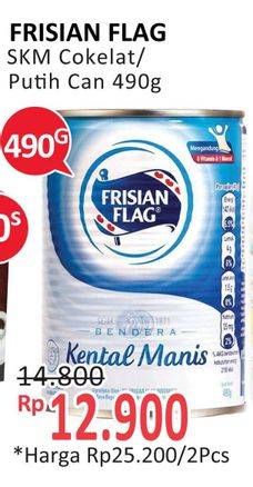 Promo Harga FRISIAN FLAG Susu Kental Manis Cokelat, Putih 490 gr - Alfamidi