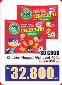 Promo Harga So Good Chicken Nugget Alphabet 400 gr - Hari Hari