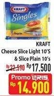 Promo Harga Singles Cheese Light / Plain 10pcs  - Hypermart