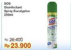 Promo Harga SOS Disinfectant Spray Eucalyptus 250 ml - Indomaret