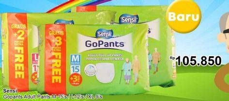 Promo Harga SENSI GoPants Adult Diapers M15+3, L12+2, XL9+2  - Hari Hari