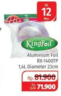 Promo Harga KING FOIL Aluminium Foil RX-1400TP 1400ml 23cm 12 pcs - Lotte Grosir