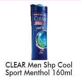 Promo Harga CLEAR Men Shampoo Anti Dandruff Cool Sport Menthol 160 ml - Alfamart