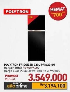 Promo Harga Polytron PRW-23MN Kulkas  - Carrefour