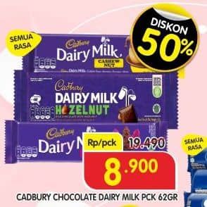 Promo Harga Cadbury Dairy Milk All Variants 62 gr - Superindo