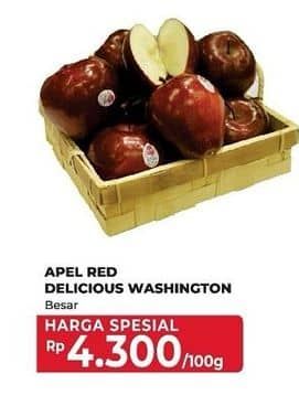 Promo Harga Apel Red Del Washington Besar per 100 gr - Yogya