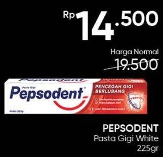 Promo Harga Pepsodent Pasta Gigi Pencegah Gigi Berlubang White 225 gr - Guardian