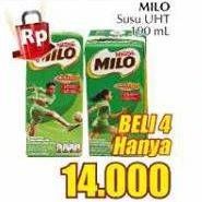 Promo Harga MILO Susu UHT per 4 box 190 ml - Giant