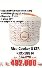 Promo Harga Kirin Rice Cooker KRC 188 N  - Hari Hari