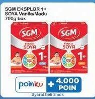 Promo Harga SGM Eksplor Soya 1-5 Susu Pertumbuhan Madu, Vanila 700 gr - Indomaret