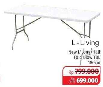 Promo Harga L-LIVING New I/Long/Half Fold Blow Table 180 Cm  - Lotte Grosir