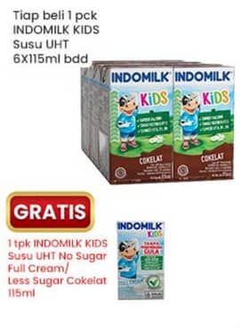 Promo Harga Indomilk Susu UHT Kids per 6 tpk 115 ml - Indomaret