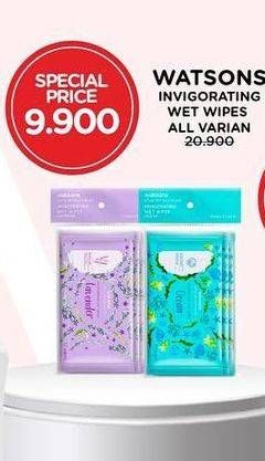 Promo Harga Watsons Invigorating Wet Wipes All Variants per 3 pck 10 pcs - Watsons