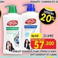 Promo Harga Lifebuoy Shampoo Strong Shiny, Anti Dandruff 680 ml - Superindo