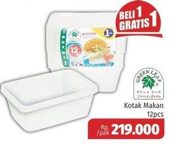 Promo Harga GREEN LEAF Kotak Makan per 12 pcs - Lotte Grosir