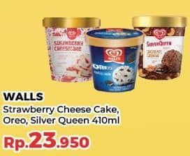 Promo Harga Walls Selection Strawberry Cheesecake, Oreo Cookies Cream, SilverQueen Chocolate Cashew 410 ml - Yogya