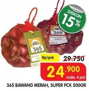 Promo Harga 365 Bawang Merah Super 500 gr - Superindo