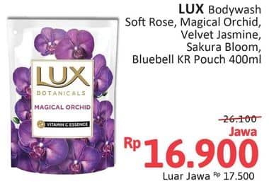 Promo Harga LUX Botanicals Body Wash Soft Rose, Magical Orchid, Velvet Jasmine, Sakura Bloom, Blue Bell 400 ml - Alfamidi