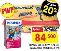 Promo Harga INDOMILK Susu UHT Kids All Variants per 40 pcs 115 ml - Superindo