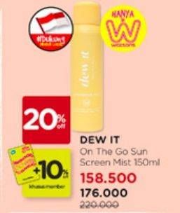 Promo Harga Dew It On The Go Sunscreen Mist SPF50+ 150 ml - Watsons