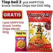 Promo Harga Happy Tos Tortilla Chips Hot Chili 140 gr - Indomaret