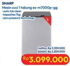 Promo Harga Sharp ES-M7000P-GG 7kg Megamouth Series  - Hypermart