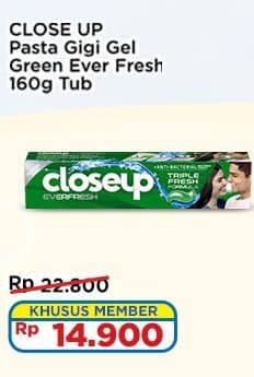 Promo Harga Close Up Pasta Gigi Everfresh Menthol Fresh 160 gr - Indomaret