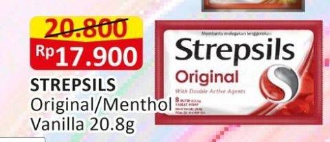 Promo Harga Strepsils Candy Menthol Vanilla, Original 20 gr - Alfamart