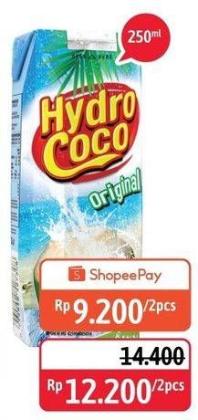 Promo Harga HYDRO COCO Minuman Kelapa Original per 2 box 250 ml - Alfamidi