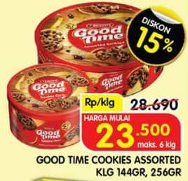 Promo Harga Good Time Chocochips Assorted Cookies Tin 149 gr - Superindo